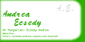andrea ecsedy business card